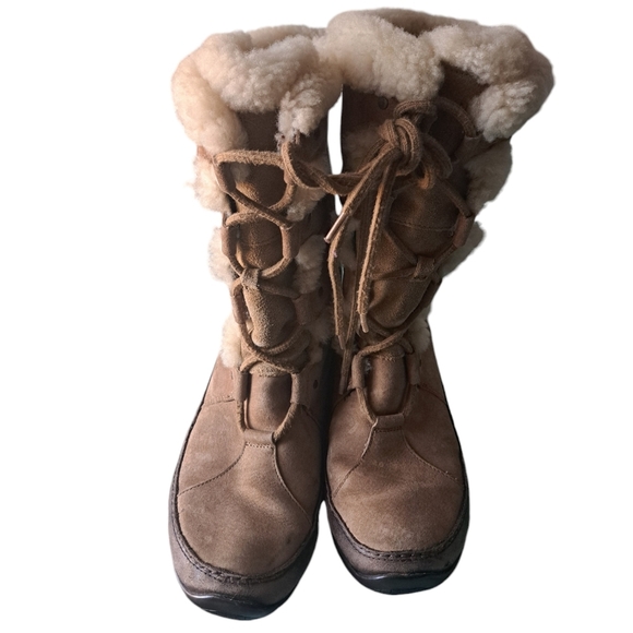 THE NORTH FACE Abby Apres snow winter boots shearling leather worn used 9.5 - Picture 5 of 16